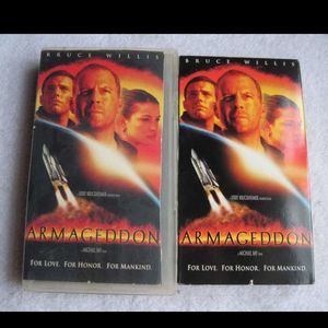 Armageddon Bruce Willis Liv Tyler Ben Affleck VHS Cassette Tape Bundle for $1